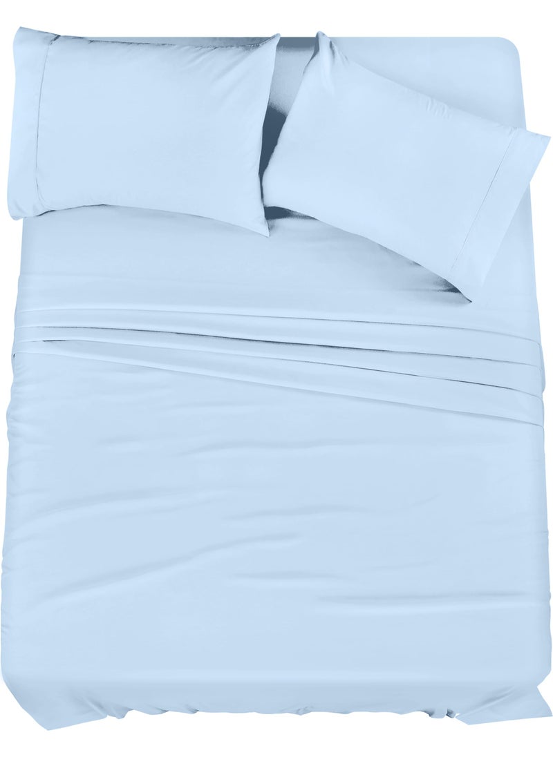 Utopia Bedding Utopia Bedding Queen Bed Sheets Set - 4 Piece Bedding - Brushed Microfiber - Shrinkage and Fade Resistant - Easy Care (Queen  Ice Blue)  - Image 1