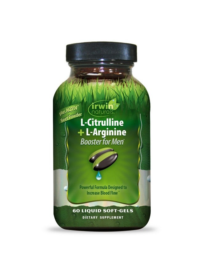 Irwin Naturals L-Citrulline + L-Arginine - 60 Liquid Soft-Gels - Booster for Men with Beet Root - Supports Blood Flow - Image 1