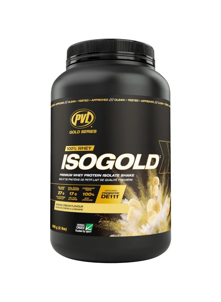 PVL Gold Series 100% WHEY ISOGOLD 908g (2lbs) - Banana Cream