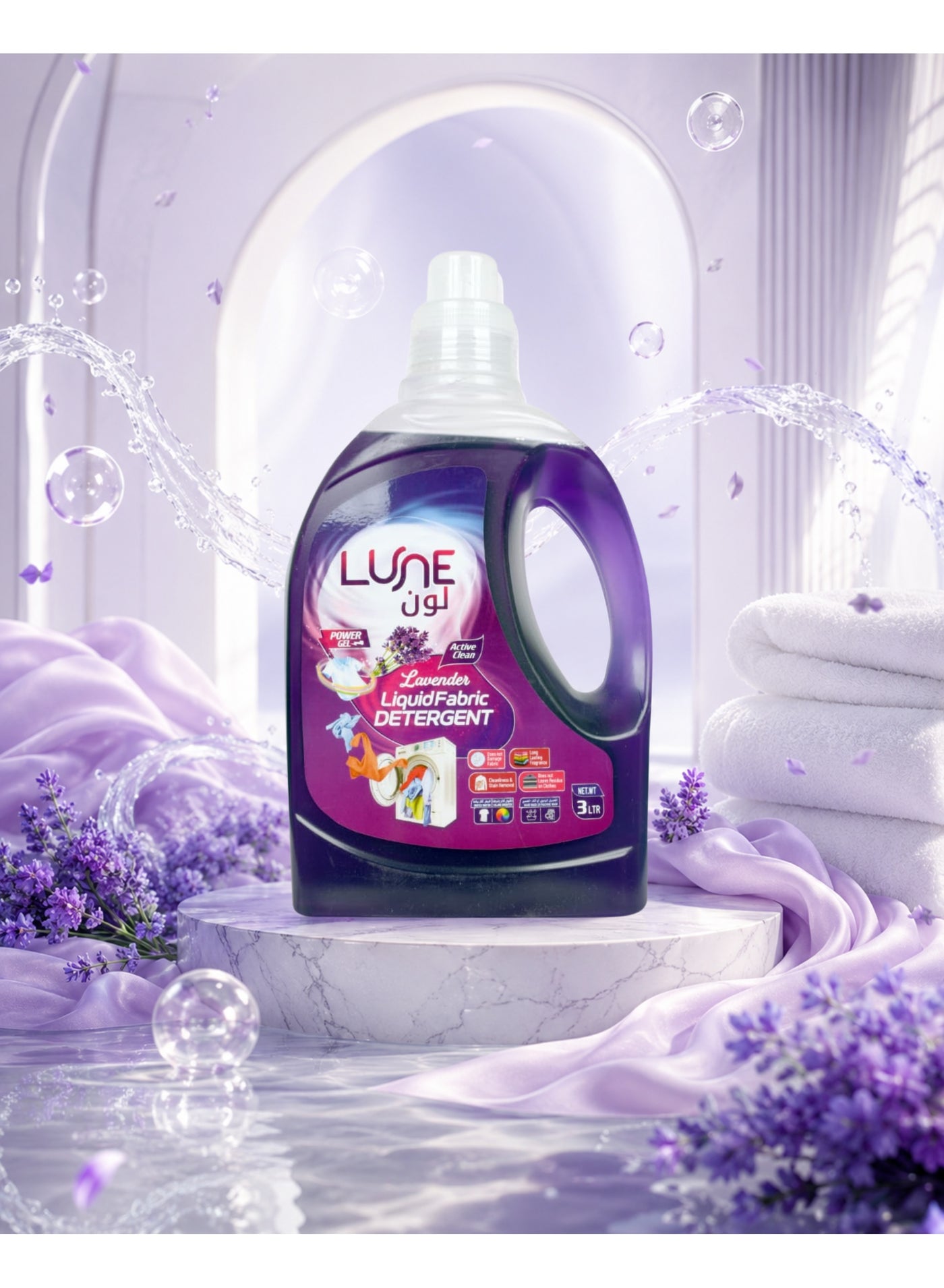 Lune. LUNE Lavender Liquid Fabric Detergent 3L | Power Gel Laundry Detergent
