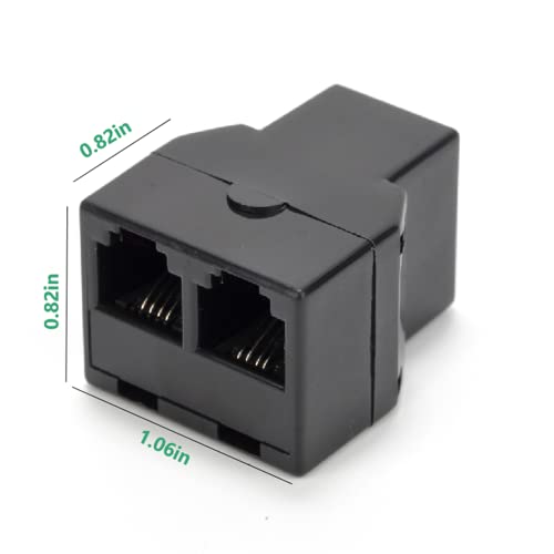 Vthahaby Phone Line Splitter,Telephone Splitter,with RJ11 6P4C Plugs,Suitable for Telephone,Fax Machine,Black (Black 3Pack) - Image 2