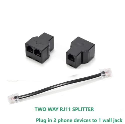 Vthahaby Phone Line Splitter,Telephone Splitter,with RJ11 6P4C Plugs,Suitable for Telephone,Fax Machine,Black (Black 3Pack) - Image 5