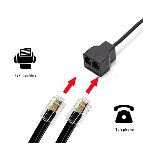 Vthahaby Phone Line Splitter,Telephone Splitter,with RJ11 6P4C Plugs,Suitable for Telephone,Fax Machine,Black (Black 3Pack) - Image 4