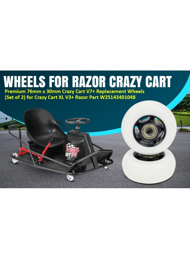 Precision Auto Products عجلات لسيارة رايزر كريزي كارت - عجلات استبدال كريزي كارت V7+ متميزة 76 مم × 30 مم (مجموعة من 2) لسيارة كريزي كارت XL V3+ جزء رايزر W25143401048 - Image 3