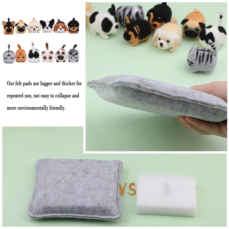 Mayboos Needle Felting Kit, 12 Pieces Doll Making Wool Needle Felting Starter Kit with Instruction, Felting Foam Mat and DIY Needle Felting Supply for DIY Craft Animal Home Decoration - Image 4