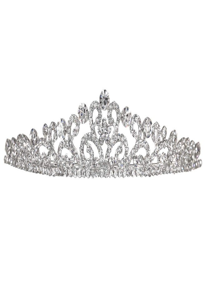 سامكي تاج سامكي للعرائس مرصع بأحجار الراين، إكسسوارات شعر كريستالية للعروس - Image 1