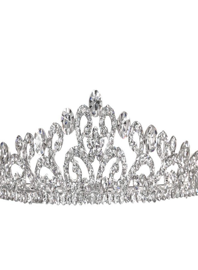سامكي تاج سامكي للعرائس مرصع بأحجار الراين، إكسسوارات شعر كريستالية للعروس - Image 3
