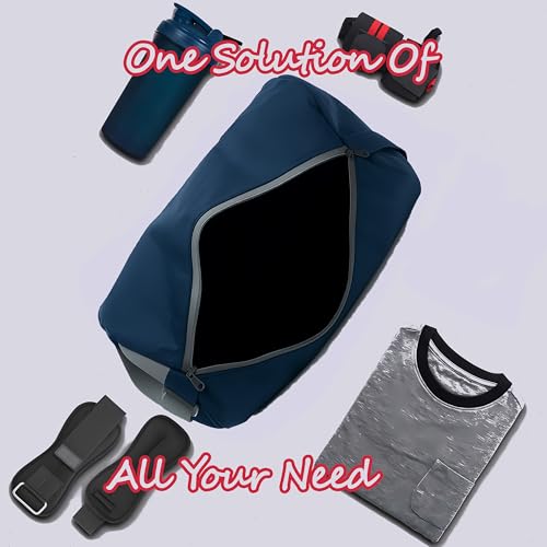 Myfav MY FAV Basic Duffle Polyester Bag for Men & Women | Gym Bag | Unisex Gym Bags | Adjustable Shoulder Strap | Side Mesh Pocket | Gym Duffle Bag | Capacity – 21 litres (Navy Blue) - Image 4