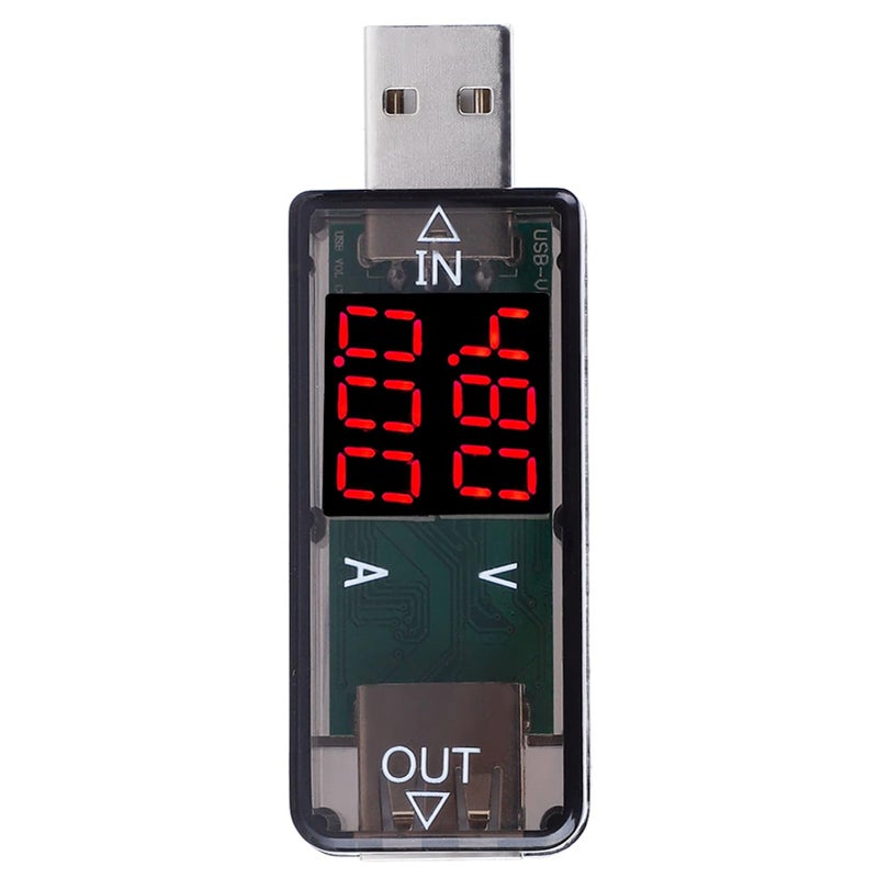 جهاز اختبار USB بشاشة ملونة LCD لقياس الفولتية والتيار والمتعدد الأسود - Image 2