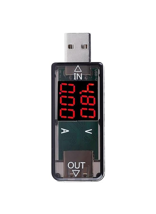 جهاز اختبار USB بشاشة ملونة LCD لقياس الفولتية والتيار والمتعدد الأسود - Image 1