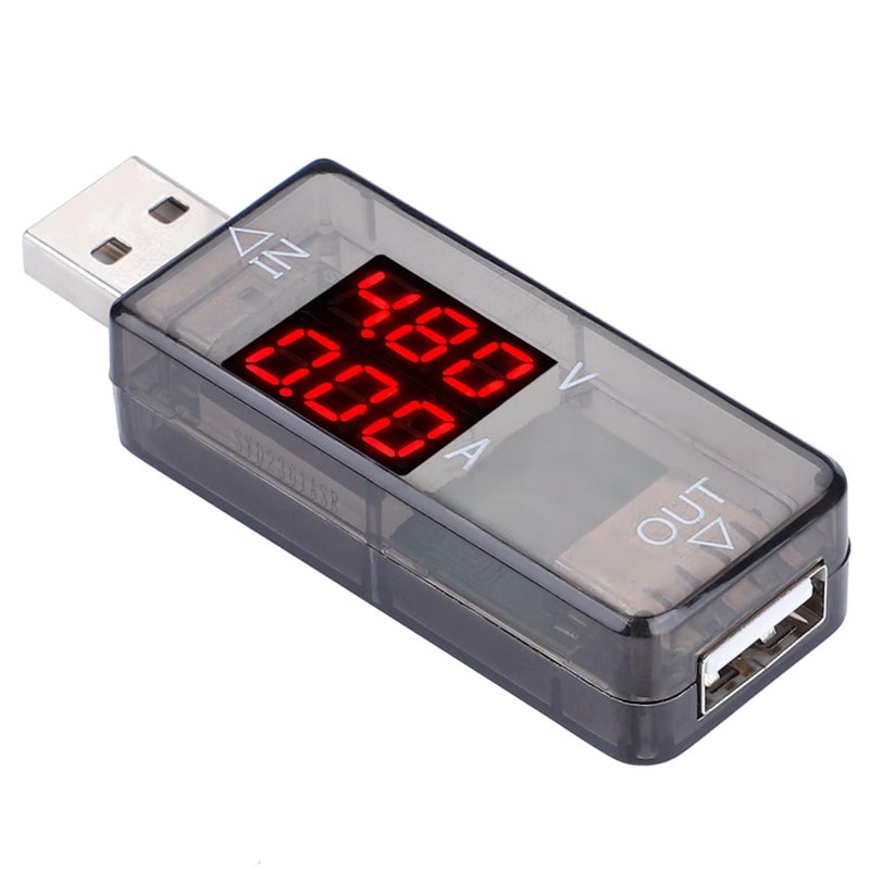 جهاز اختبار USB بشاشة ملونة LCD لقياس الفولتية والتيار والمتعدد الأسود - Image 3