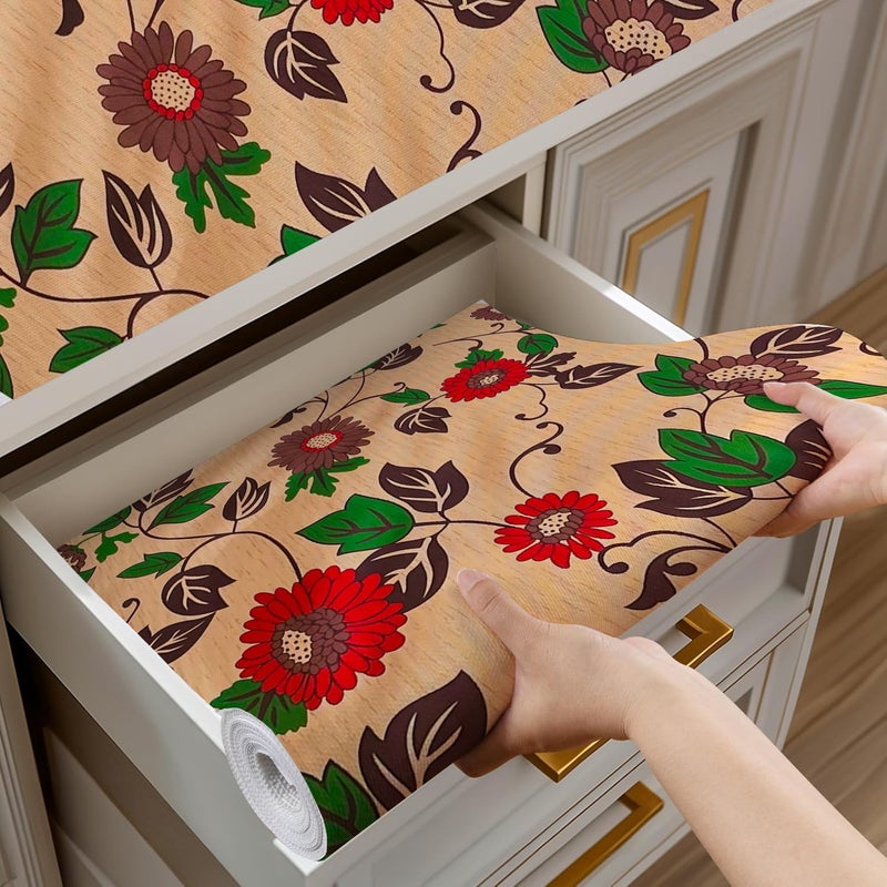 Vocal Store Anti-Slip Kitchen Cabinet Drawer Shelf Mat Liner Sheets Textured Multipurpose 5 Meter Roll, Brown - CDOJ9-P33-5M - Image 1