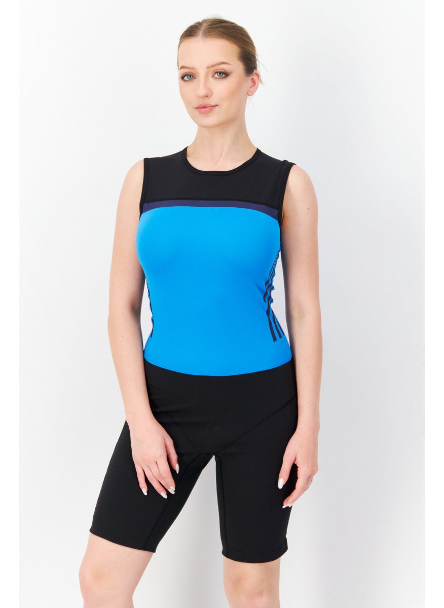 Adidas Women Sportswear Fit Training Playsuit, Blue  - Image 1