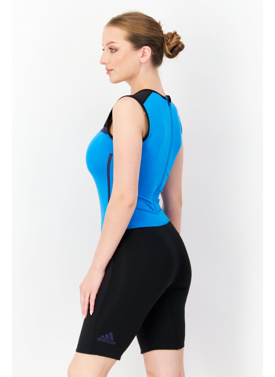 Adidas Women Sportswear Fit Training Playsuit, Blue  - Image 2