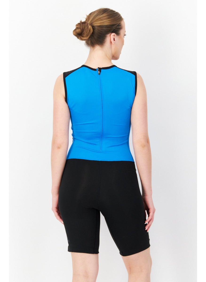 Adidas Women Sportswear Fit Training Playsuit, Blue  - Image 4