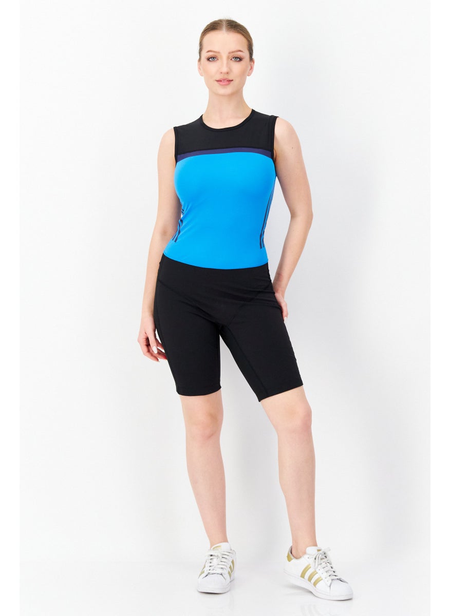 Adidas Women Sportswear Fit Training Playsuit, Blue  - Image 3