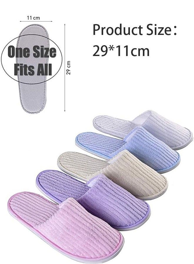 Hanayo 5 Pairs Disposable Slippers Soft SPA Slippers Casual Non-Slip Hotel Slippers for Hotel Travel Guest and Home(Multicolour) - Image 3