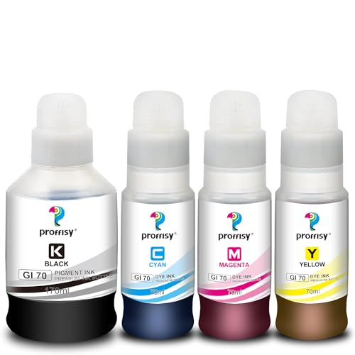 proffisy G Series GI70 Ink Refill, Compatible with Canon Pixma GM2070, GM4070, G5070, G6070, G7070(4 Color) - Image 1