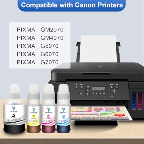 proffisy G Series GI70 Ink Refill, Compatible with Canon Pixma GM2070, GM4070, G5070, G6070, G7070(4 Color) - Image 2