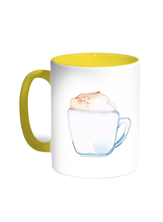 RKN Cup Of Coffee In A Foam Printed Mug Yellow White 11 ounce - Image 2