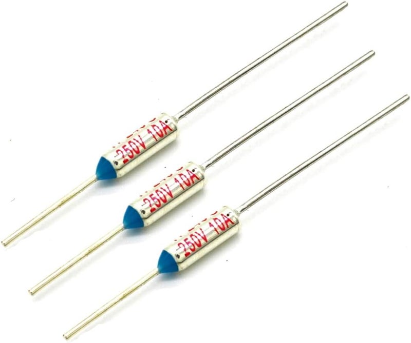 Royal Apex 3 Pcs Temperature Control Circuit Cut Off Thermal Fuse, 10A, 15A High Quality Metal Cutoffs for Irons, Hair Dryers, Heaters, Refrigerators etc (10A, 145 Degree Celsius) - Image 1
