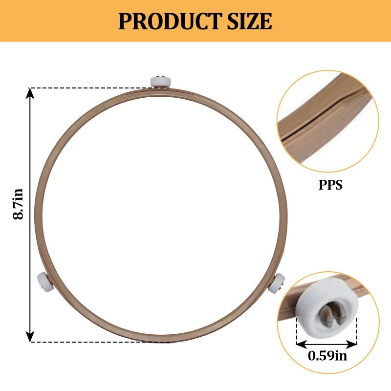 smrtcol Microwave Turntable Ring Replacement 8.7-Inch Microwave Oven Spinner Replacement Parts with 3 Smooth Rollers Universal Fit for Most Microwaves - Image 2