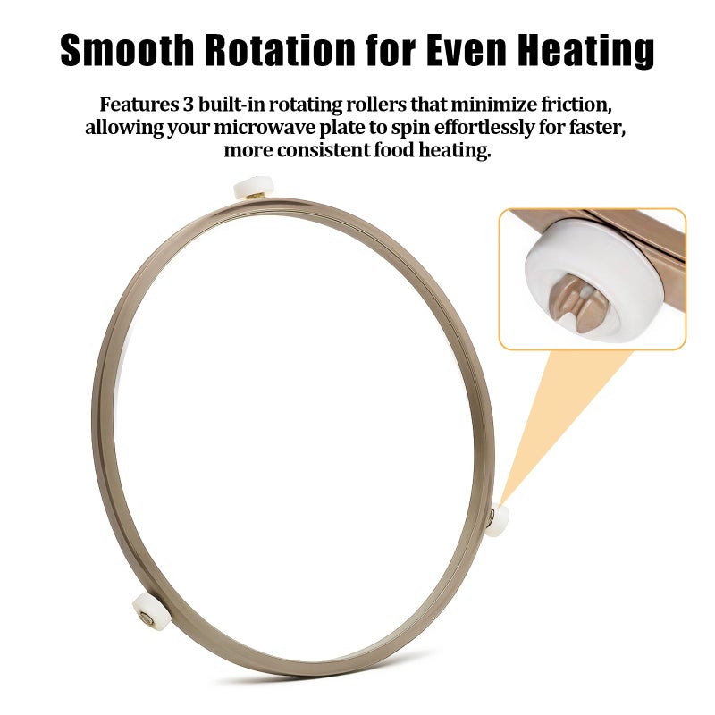 smrtcol Microwave Turntable Ring Replacement 8.7-Inch Microwave Oven Spinner Replacement Parts with 3 Smooth Rollers Universal Fit for Most Microwaves - Image 3