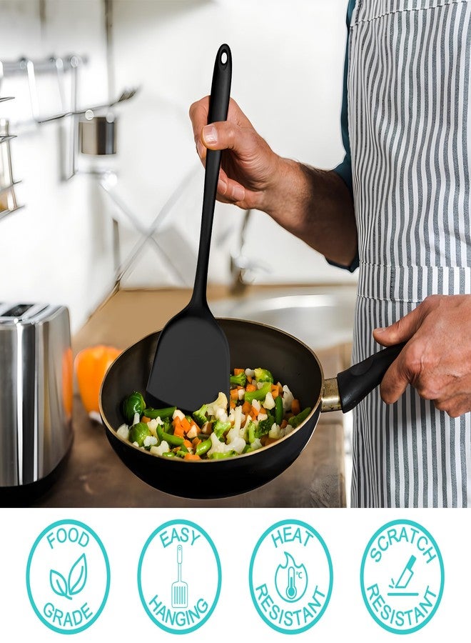إي-فار مجموعة أدوات طهي سيليكون من إي-فار، 25 قطعة مع حامل، أدوات مطبخ غير سامة: ملعقة مسطحة، ملعقة تقليب، ملعقة، مغرفة، مناسبة لأواني الطهي غير اللاصقة، مقاومة للحرارة وآمنة للغسل في غسالة الأطباق - أسود - Image 3