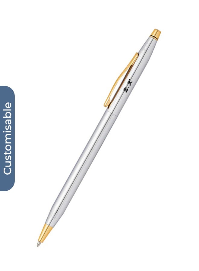 Cross Personalised Cross Classic Century® Medalist® Chrome with 23KT Gold Plated Appointments Ballpoint Pen - Image 3
