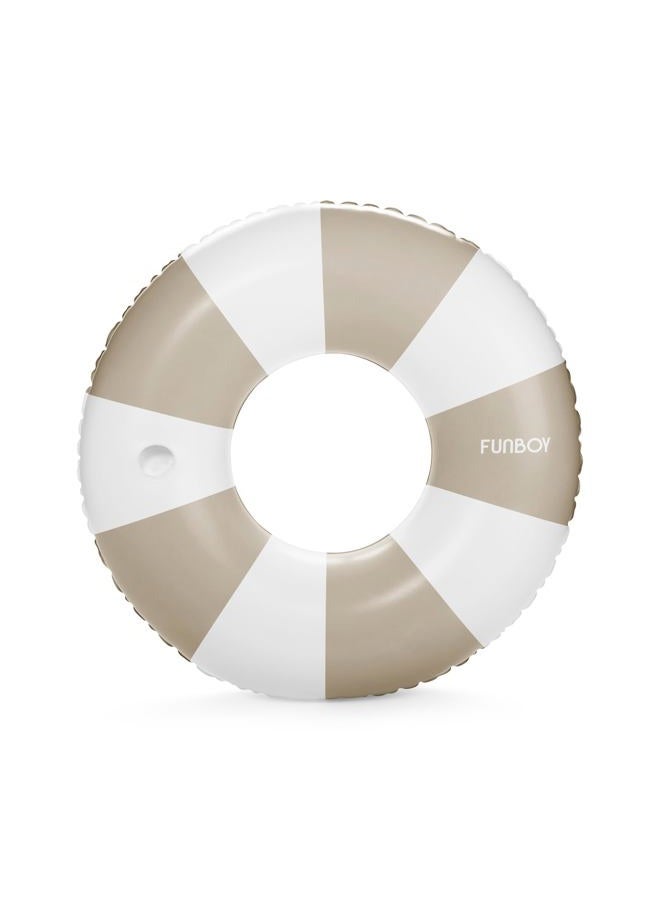 FUNBOY Giant Vintage Tan Stripe Inflatable Tube Pool Float with Cup Holder 48" | Large Pool Float for Adults | Inner Tube Swimming Pool Toys Swim Rings | Pool Lounger Float for Pool Party & Summer - Image 1