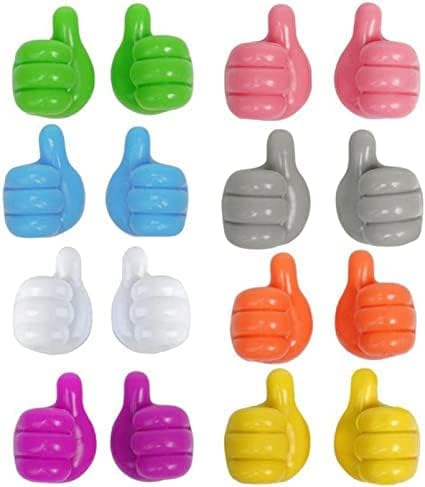 EXPORTTANZA EXPORTTANZA 10 Pcs Thumb Shape Key Hooks Multifunctional Clip Holder Small Hand Wall Hooks Cute Car Adhesive Hooks Personalized Creative NonMarking Silicone Hooks for Key Towel - Image 1