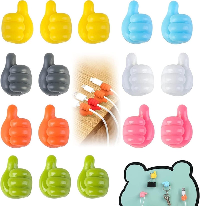 EXPORTTANZA EXPORTTANZA 10 Pcs Thumb Shape Key Hooks Multifunctional Clip Holder Small Hand Wall Hooks Cute Car Adhesive Hooks Personalized Creative NonMarking Silicone Hooks for Key Towel - Image 2