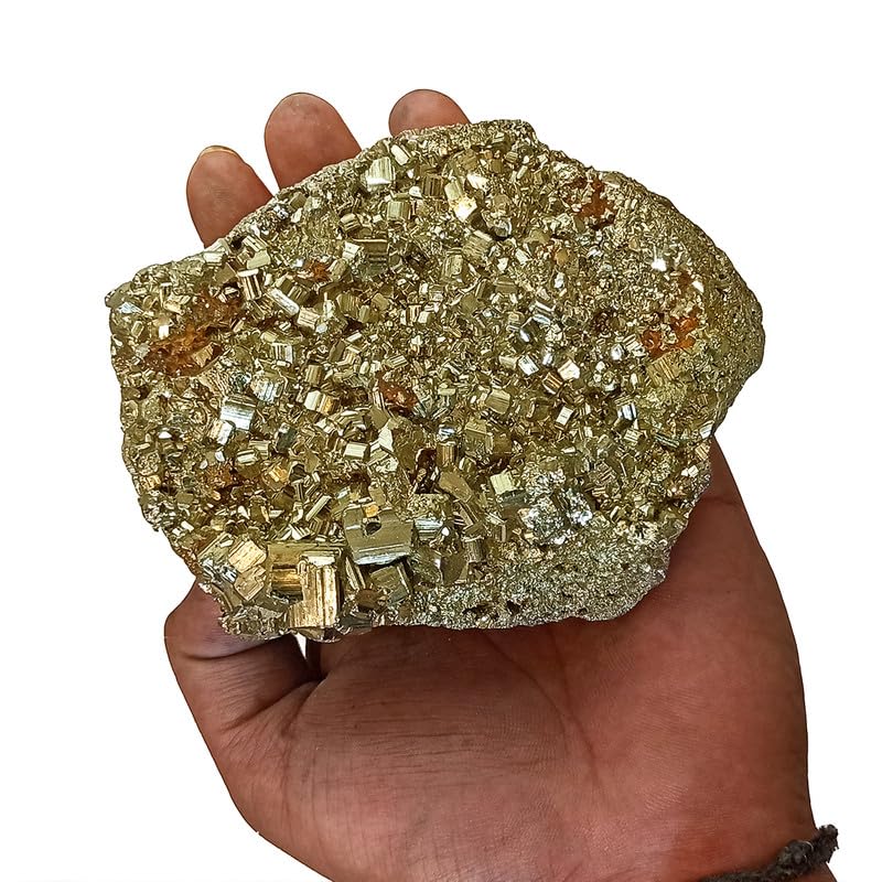 Crystu AAA Natural Certified Pyrite Rough Stone Pyrite Stone Original Pyrite Raw Stone Pyrite Raw Cluster from Peru Weight 1000 gram - Image 3