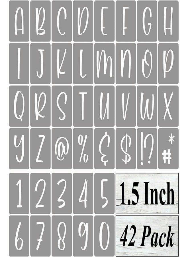 REOLAN 1.5 Inch Alphabet Letter Stencils for Painting - 42 Pack Letter and Number Stencil Templates with Signs for Painting on Wood, Reusable Letters and Numbers Stencils for Chalkboard Wood Signs & Wall Art - Image 1