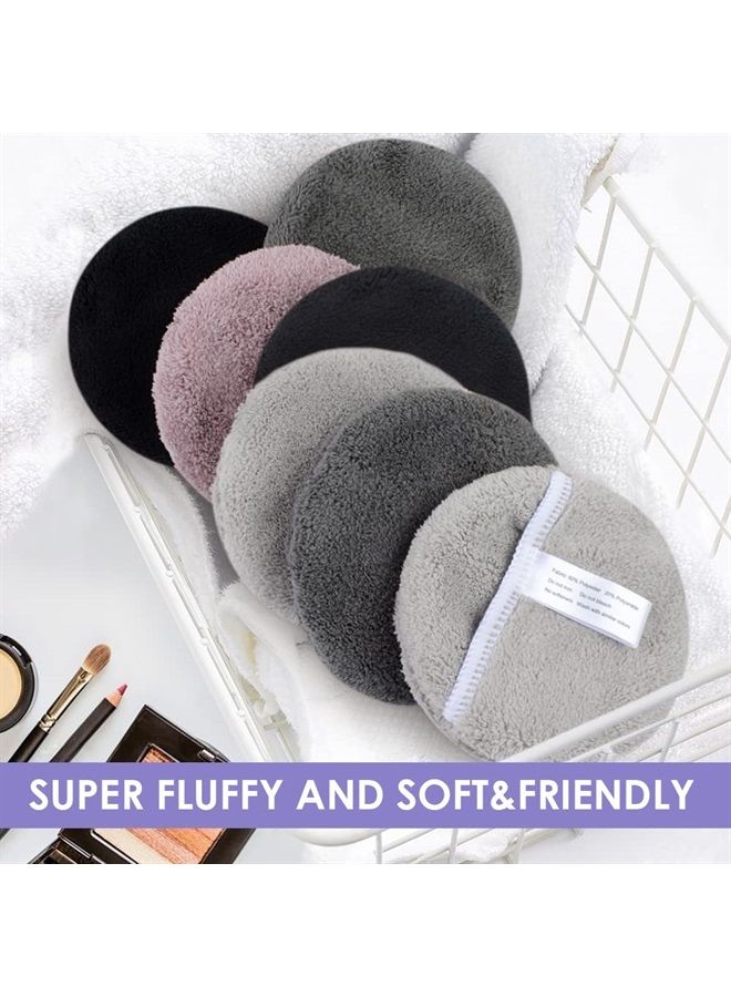 SUNLAND Reusable Makeup Remover Pads for Face,Eyes,Lips Microfiber Face Cleansing Gloves Washable Makeup Remover Cloth with Laundry Bag Rounds Pads - Image 3