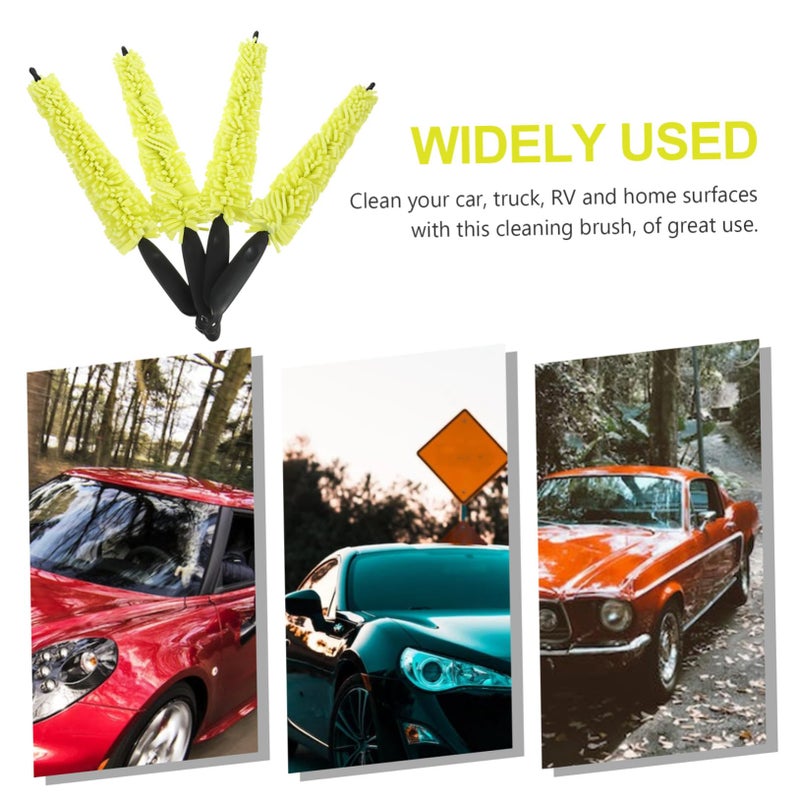 4 Pack Ergonomic Wheel Detailing Brushes For Tire Cleaning Lightweight Durable Car Accessories - Image 5