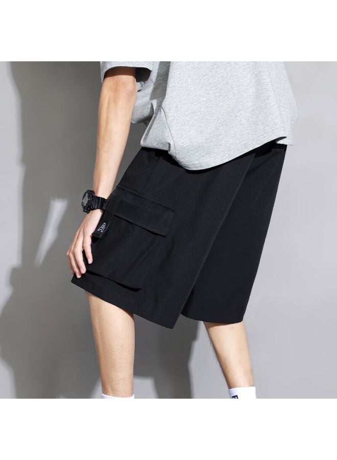 I'm David Men's Cargo Shorts, Summer Loose Fit, Trendy Sports Casual Wear, Men's Knee-length Shorts, Black, XL - Image 3