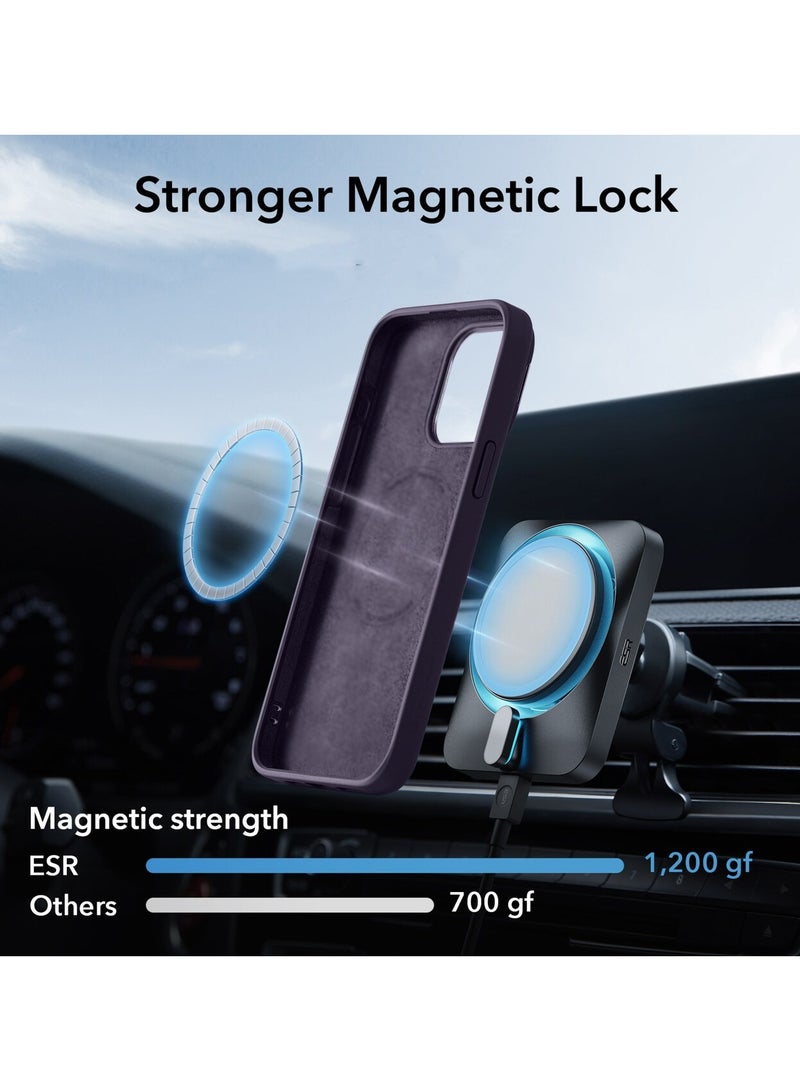 Wtech Silicone Magsafe With Large Finger Hand Ring Grip Raised Bavel Camera Hole With Lens Protectors Case Cover For Apple iPhone 15 Pro Max 2023 Eggplant Purple - Image 5