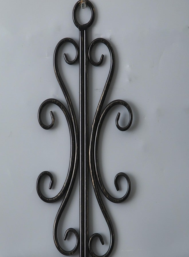 SOFE Metal Black Candle Sconces Set of 2, Double Arm Rustic Wall Candle Holders for Pillar Candles 16 Inches Long, Hanging Candle Wall Sconces for Hallway, Fireplace, Living Room - Image 3