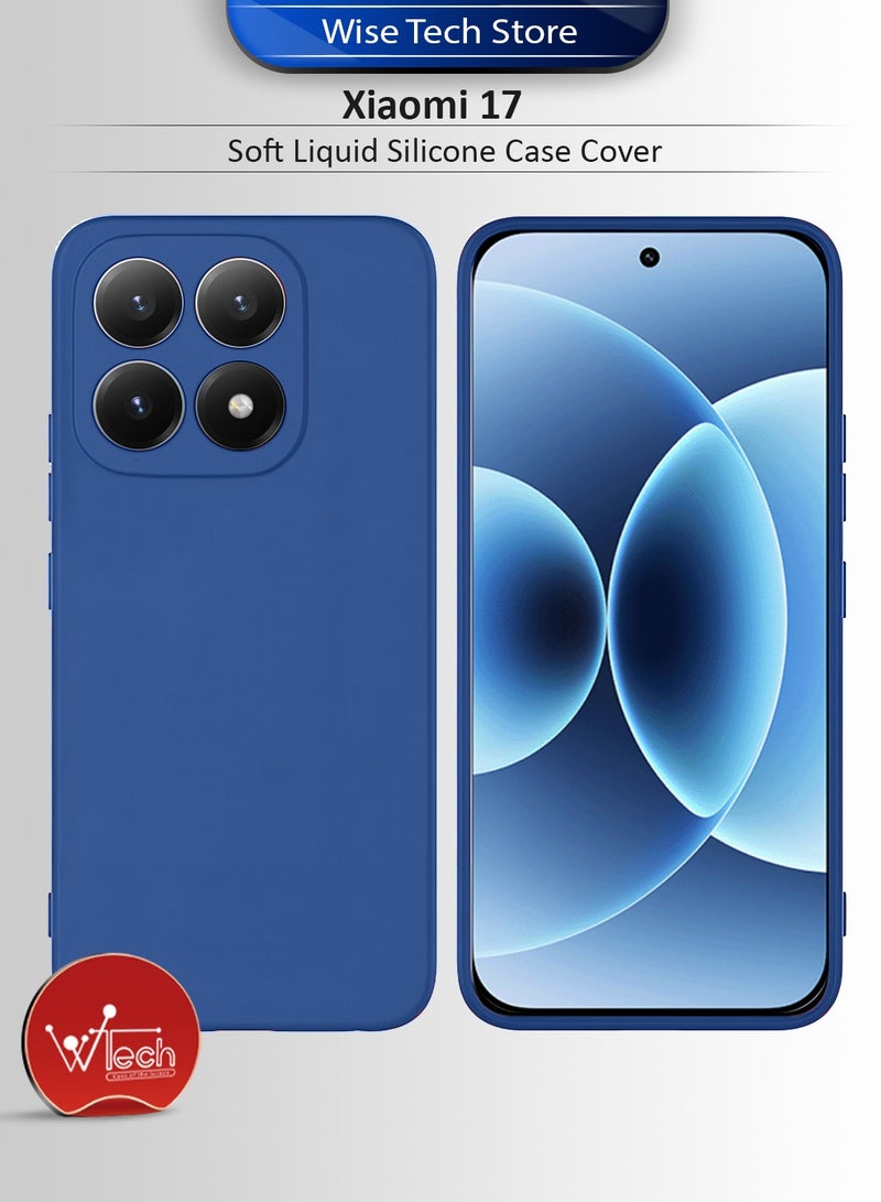 دبليو تيك غطاء حماية من السيليكون السائل الناعم لهاتف شاومي 17 5G 2025 (MCRPSN) - أزرق بحري - Image 1