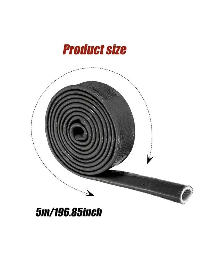 4mm Black Flame Retardant Fiberglass Braided Sleeve 3m High Temperature Resistant Fireproof - Image 3