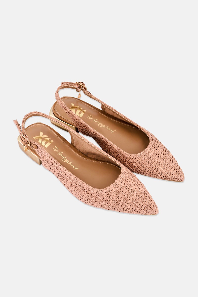 Xti Women Texture Adjustable Buckle Closure Mules, Taupe - Image 3