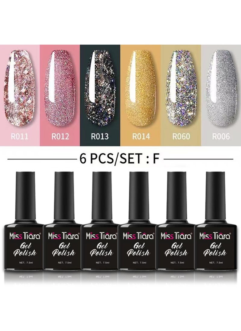 MissTiara Gel Nail Polish, Nail glue,6-Piece UV and LED Gel Nail Polish Set Multicolour Long Lasting Nail Gel Polish DIY nail art at home  - Image 2