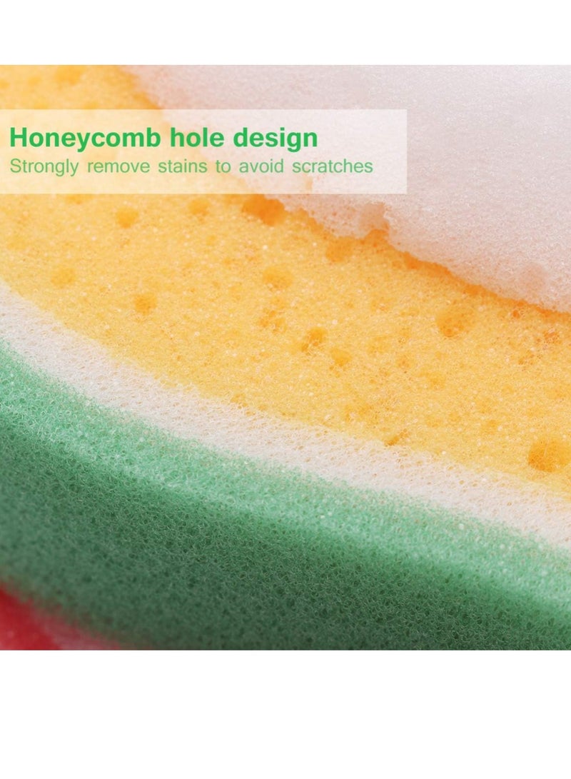 أوزيغالور 4 قطع إسفنجات لتنظيف الجسم على شكل فاكهة، مقشر حمام لتقشير البشرة الرطبة أو الجافة. - Image 2