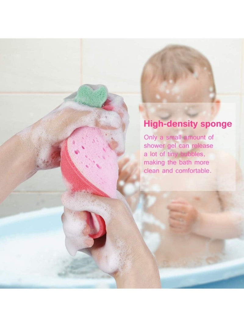 أوزيغالور 4 قطع إسفنجات لتنظيف الجسم على شكل فاكهة، مقشر حمام لتقشير البشرة الرطبة أو الجافة. - Image 3