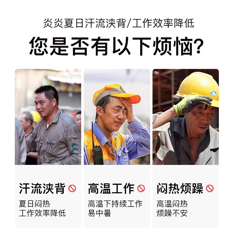 New Cooling Fan Vest Summer Outdoor Work Short Sleeve Shirt Men - Image 4