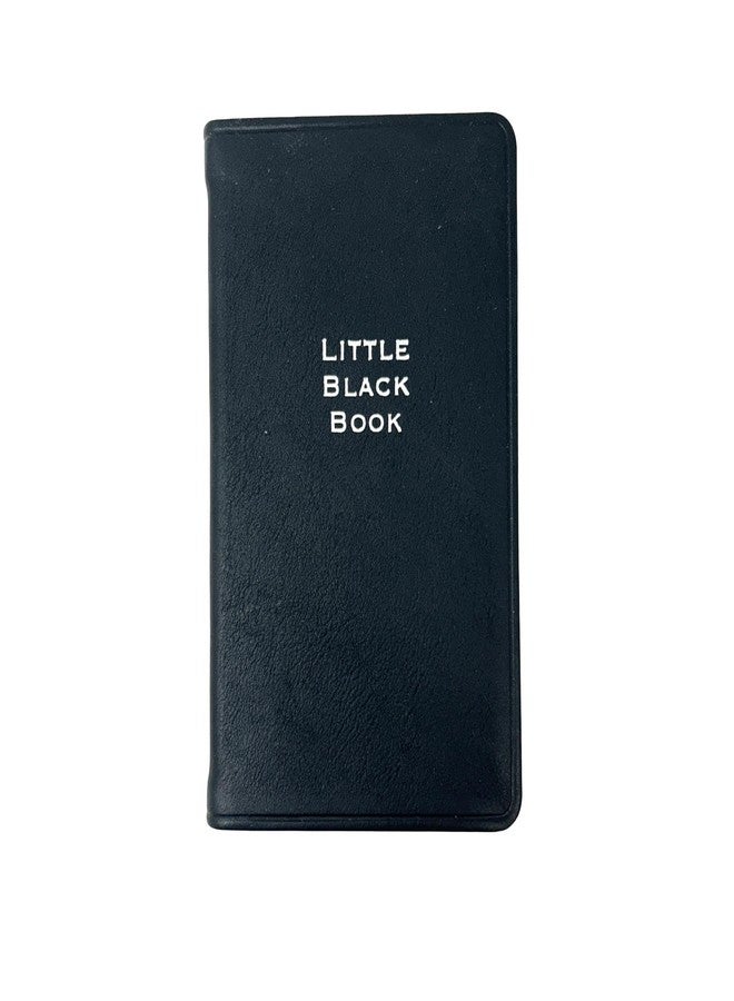 Decorvo Black Leather Mini Address Book - Small Pocket Little Black Book 3.3 x 5.3 inches - Image 1