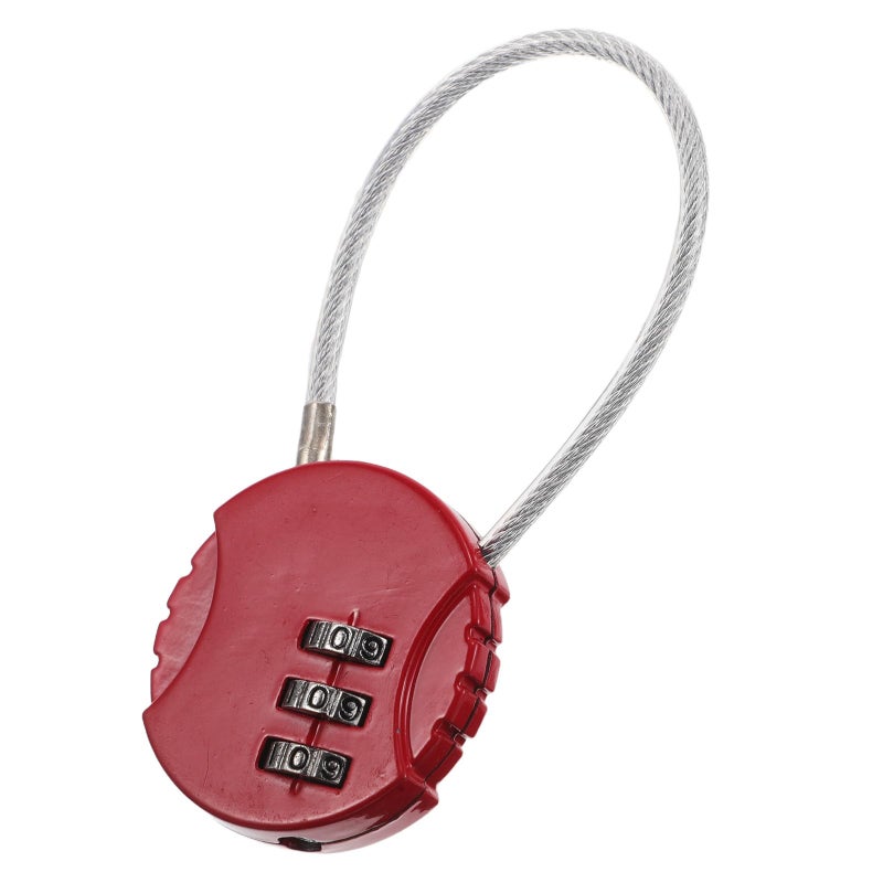 Red Waterproof Combination Cable Padlock for Luggage Backpack Gym Outdoor Travel Suitcase Security Lock - Image 2