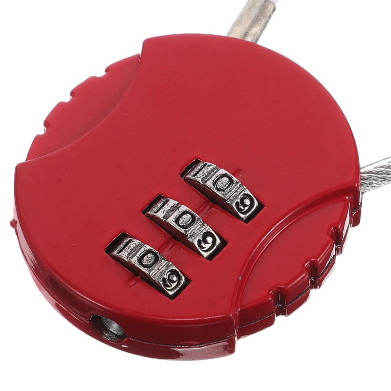 Red Waterproof Combination Cable Padlock for Luggage Backpack Gym Outdoor Travel Suitcase Security Lock - Image 4