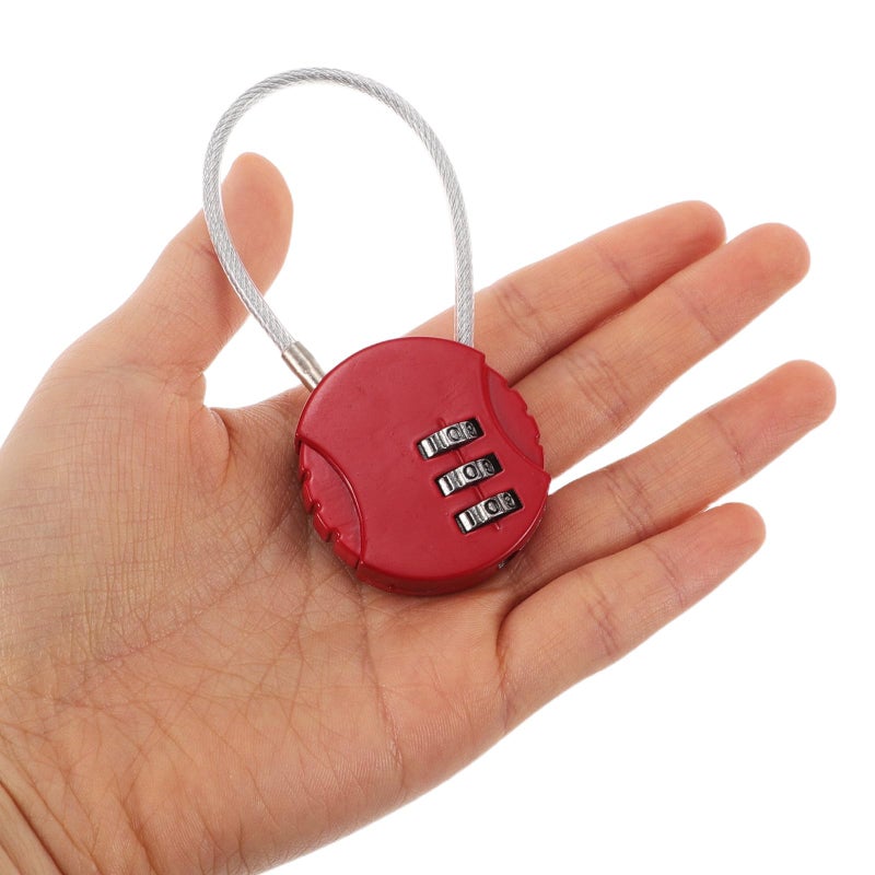 Red Waterproof Combination Cable Padlock for Luggage Backpack Gym Outdoor Travel Suitcase Security Lock - Image 5